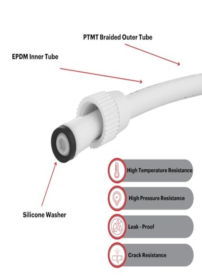 Johnson Bathrooms Johnson 4-Pack 18" PTMT Braided Pipe with Glassy Nut, Polytrimethylene Terephthalate, Star White, Corrosion-Resistant, Anti-Scaling, High-Temperature Resistant, Durable Plumbing Connection Solution - Image 4